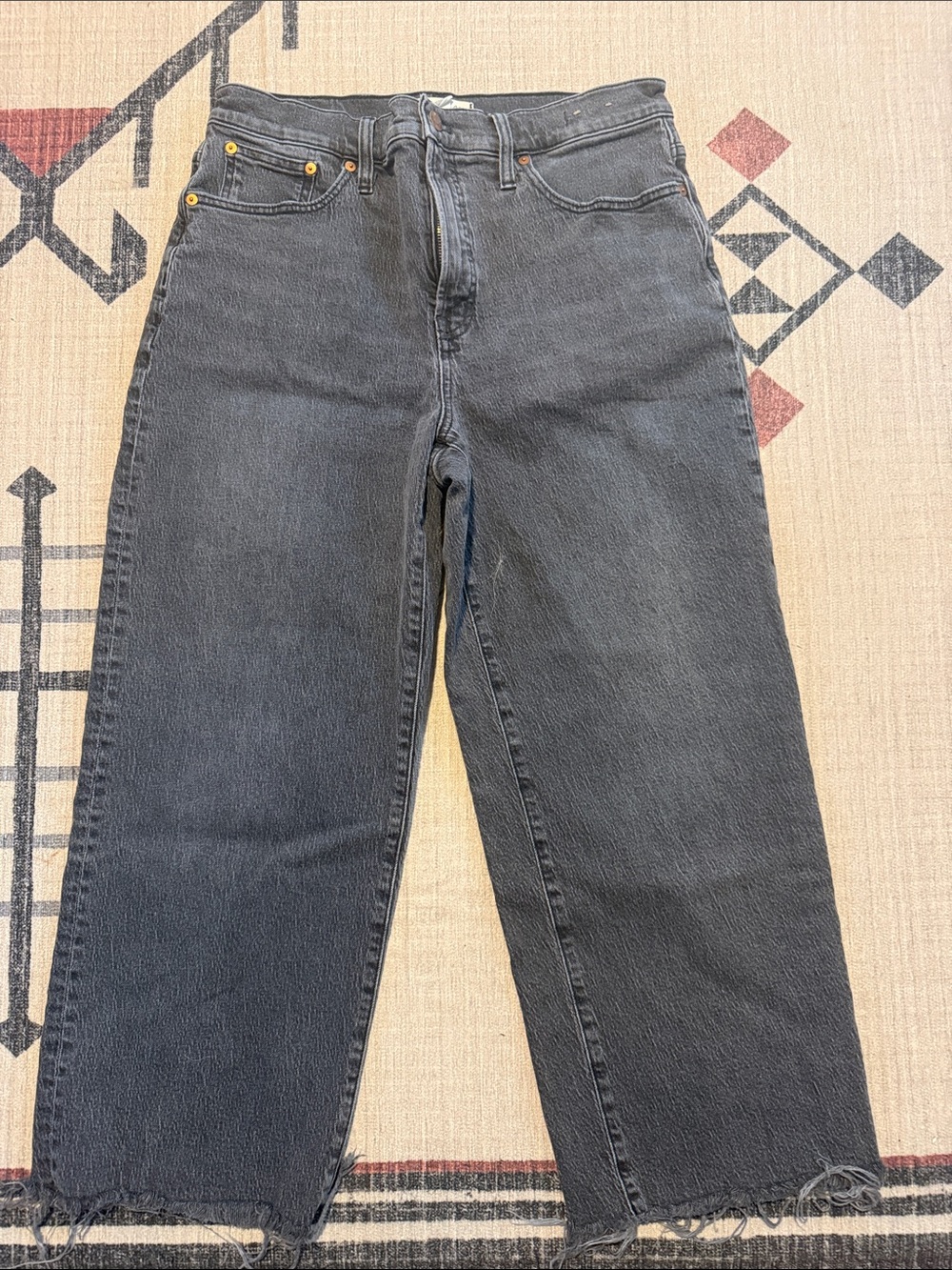 Madewell Black Perfect Vintage Wide Leg Cropped Jean